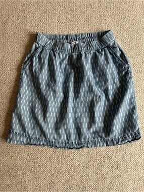 Sonoma Light Blue Patterned Elastic Waist Mini Skirt